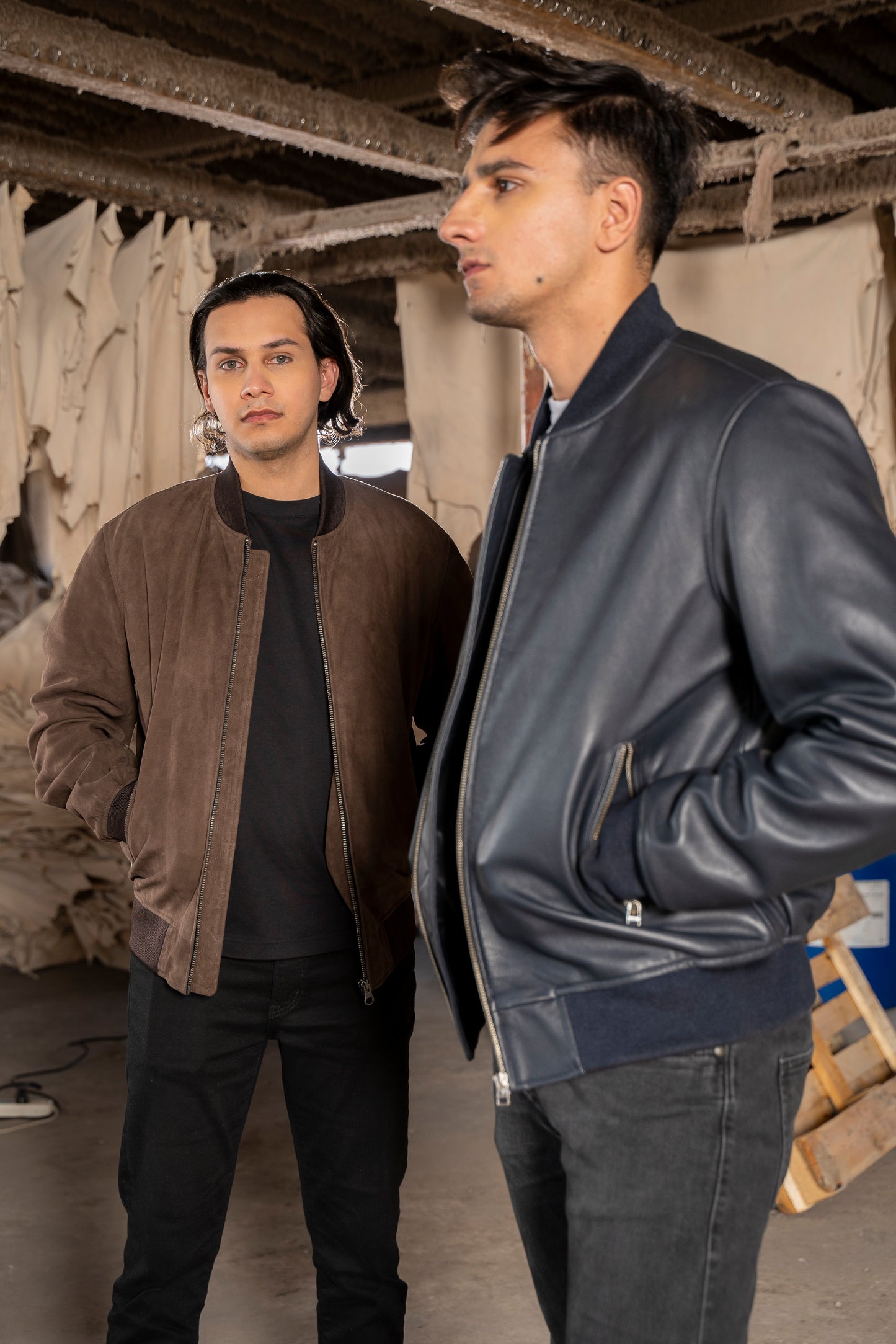 Navy Banked Premium Full Grain Sheep Skin Leather Jacket
