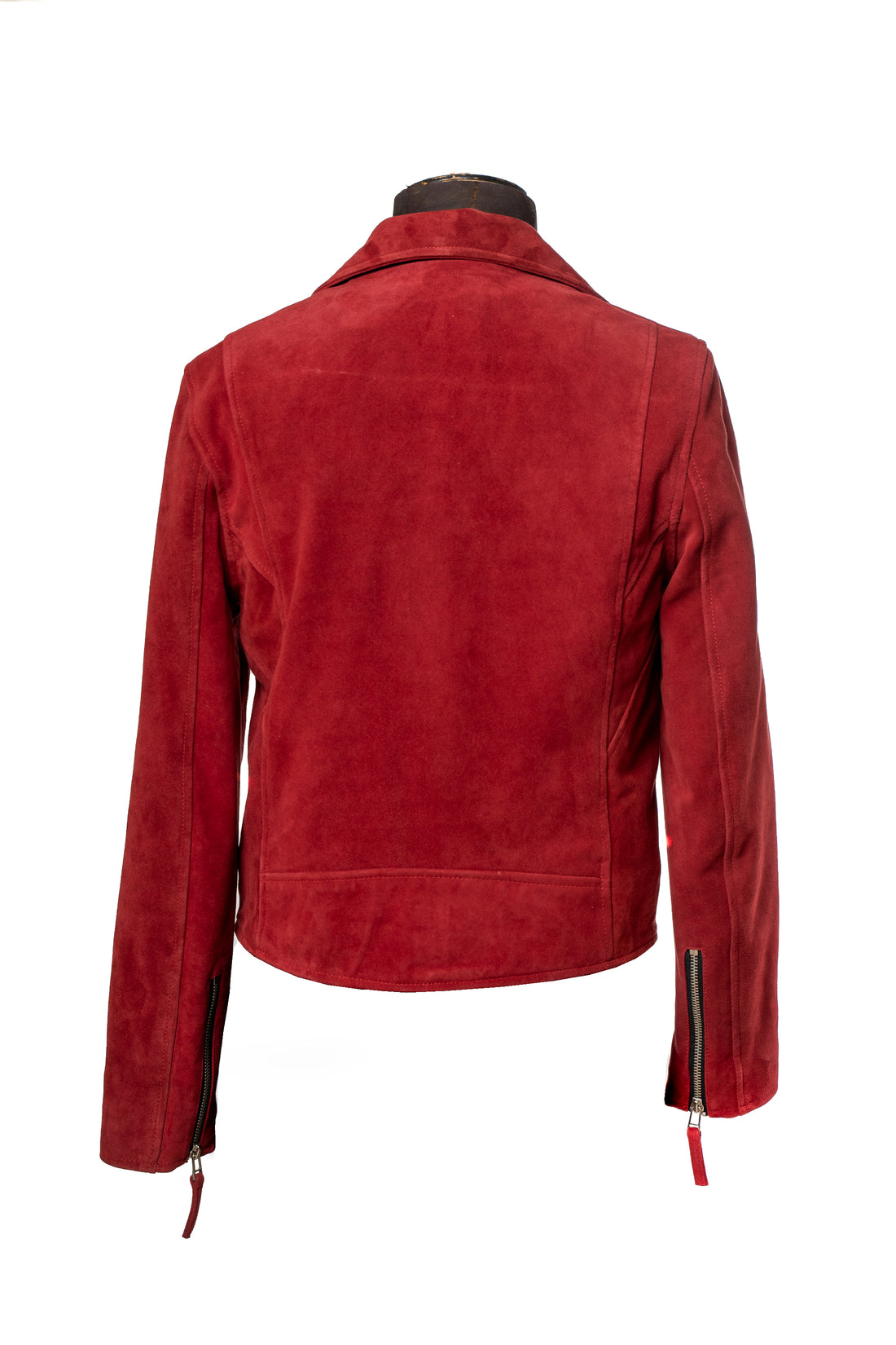 Suede Moto Jacket - Burgundy Soulless Rider