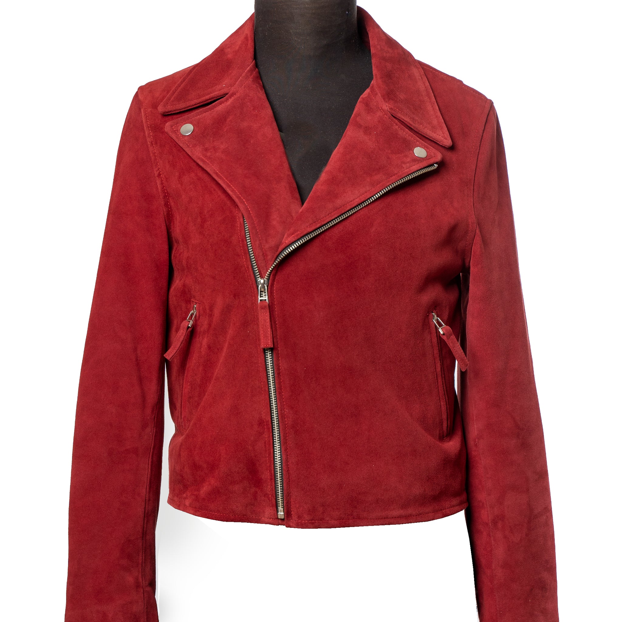 Suede Moto Jacket - Burgundy Soulless Rider