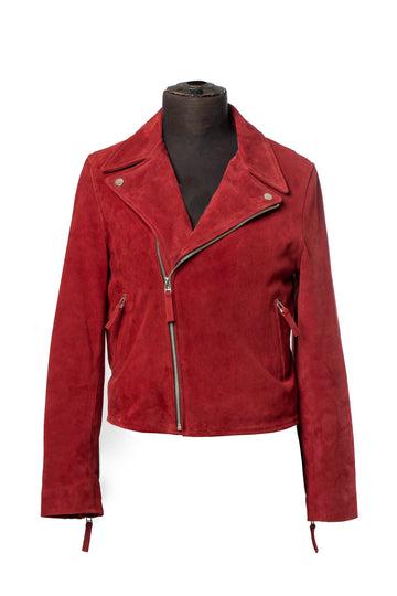 Suede Moto Jacket - Burgundy Soulless Rider