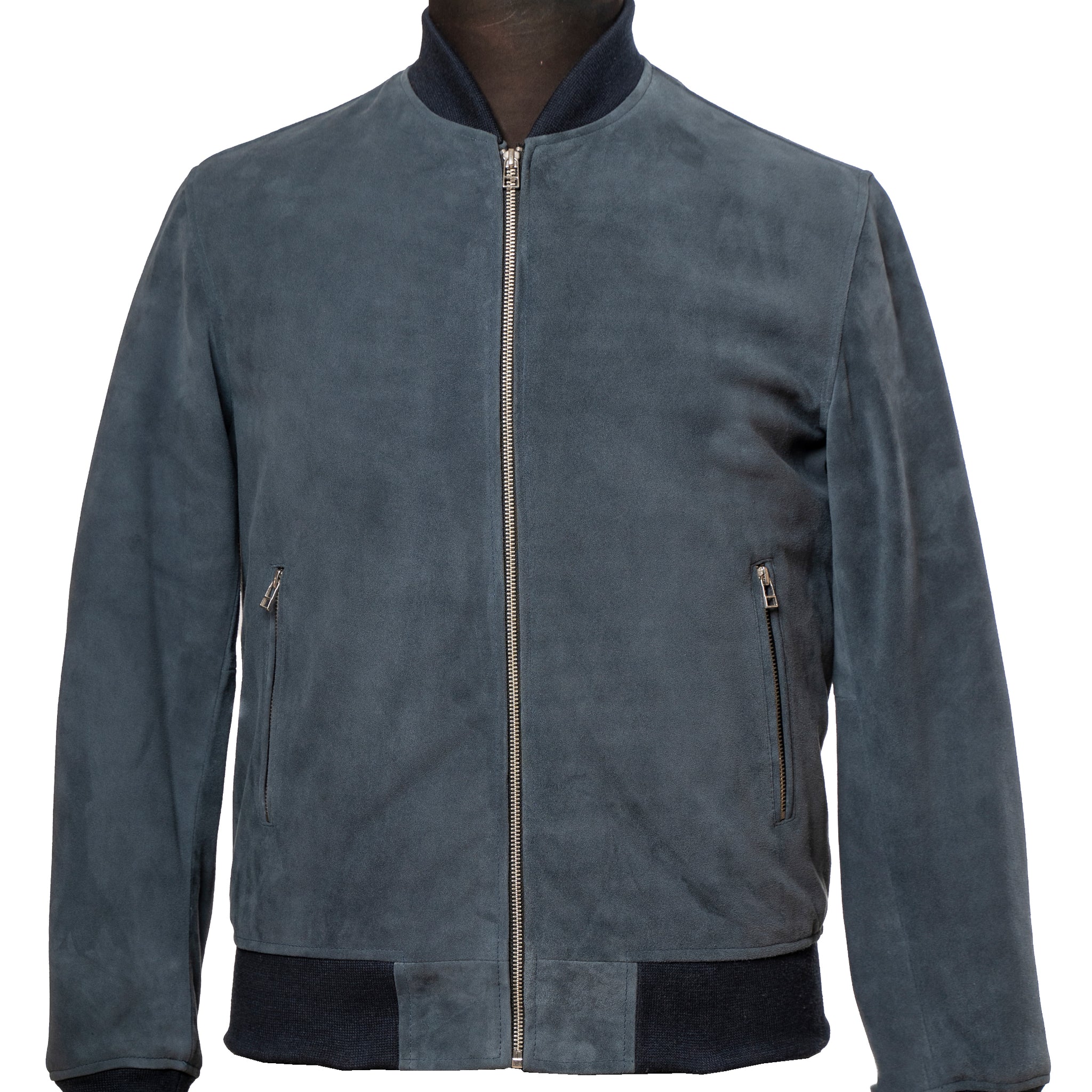 Banked - Navy Suede Leather Jacket