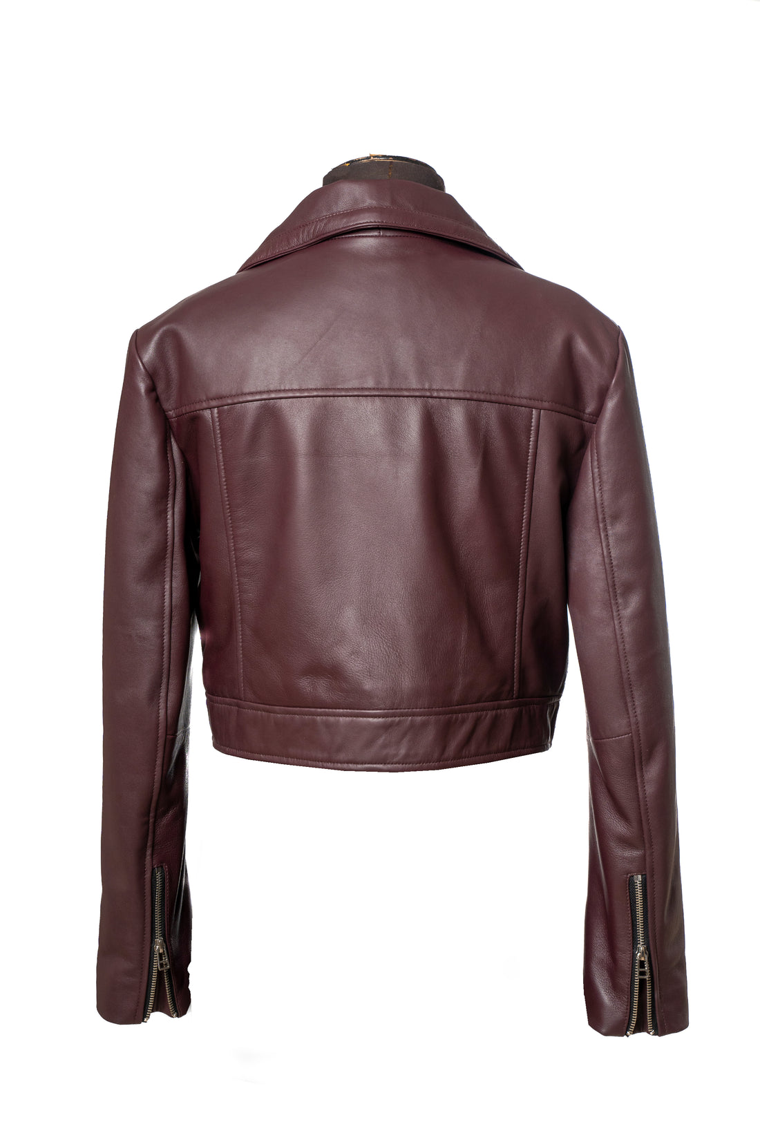 Plum Sheath - Cropped Moto Jacket