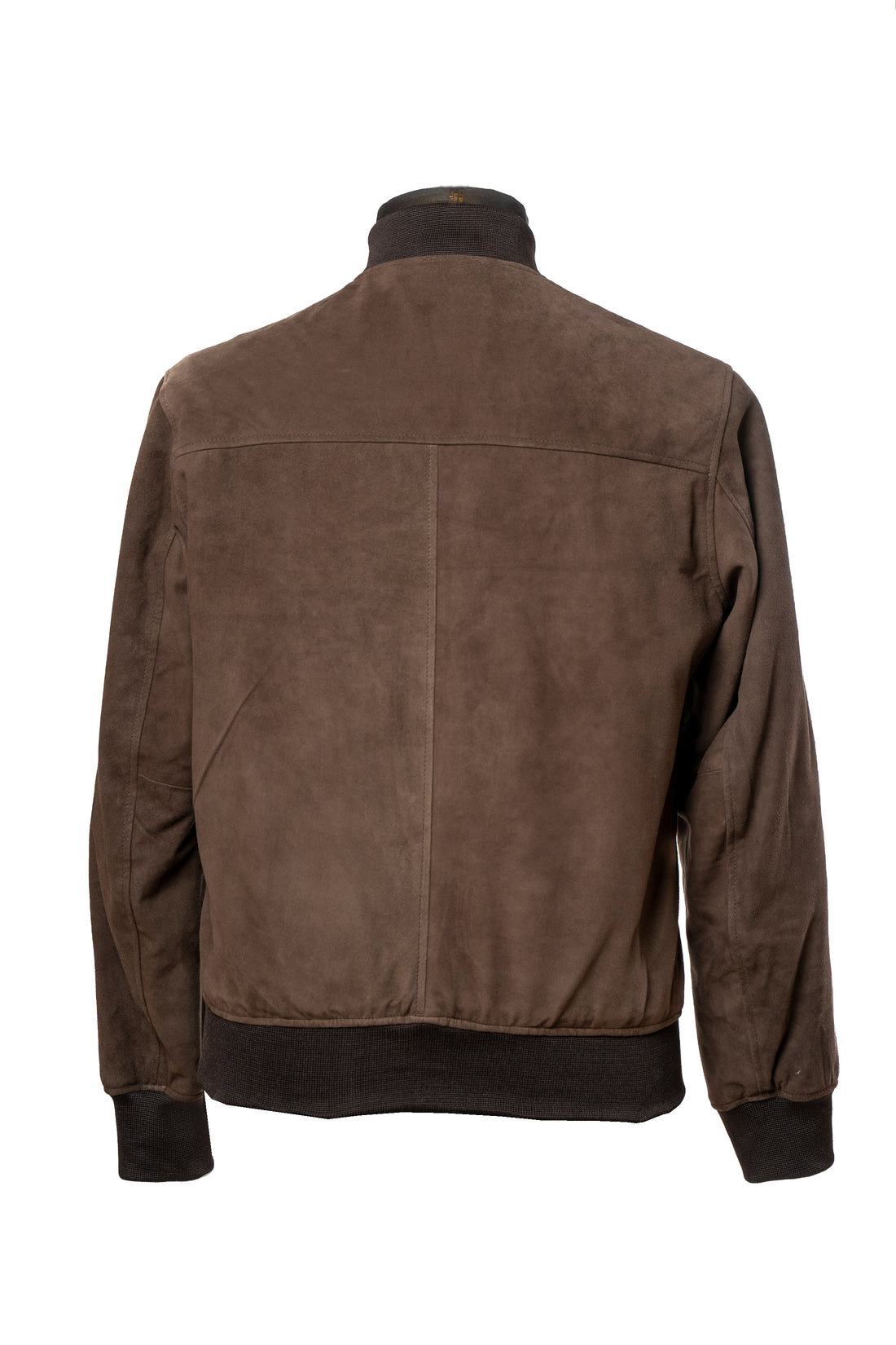 Banked - Dark Brown Suede Leather Jacket