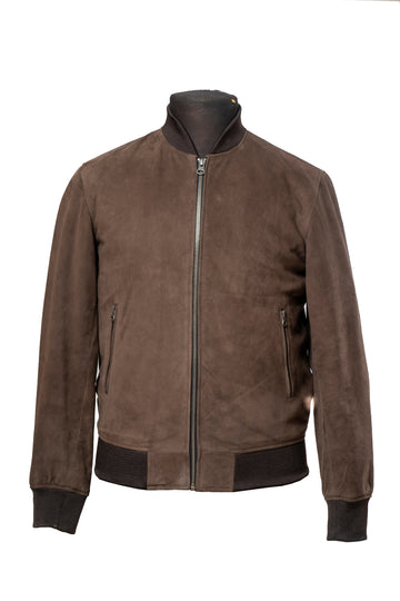 Banked - Dark Brown Suede Leather Jacket