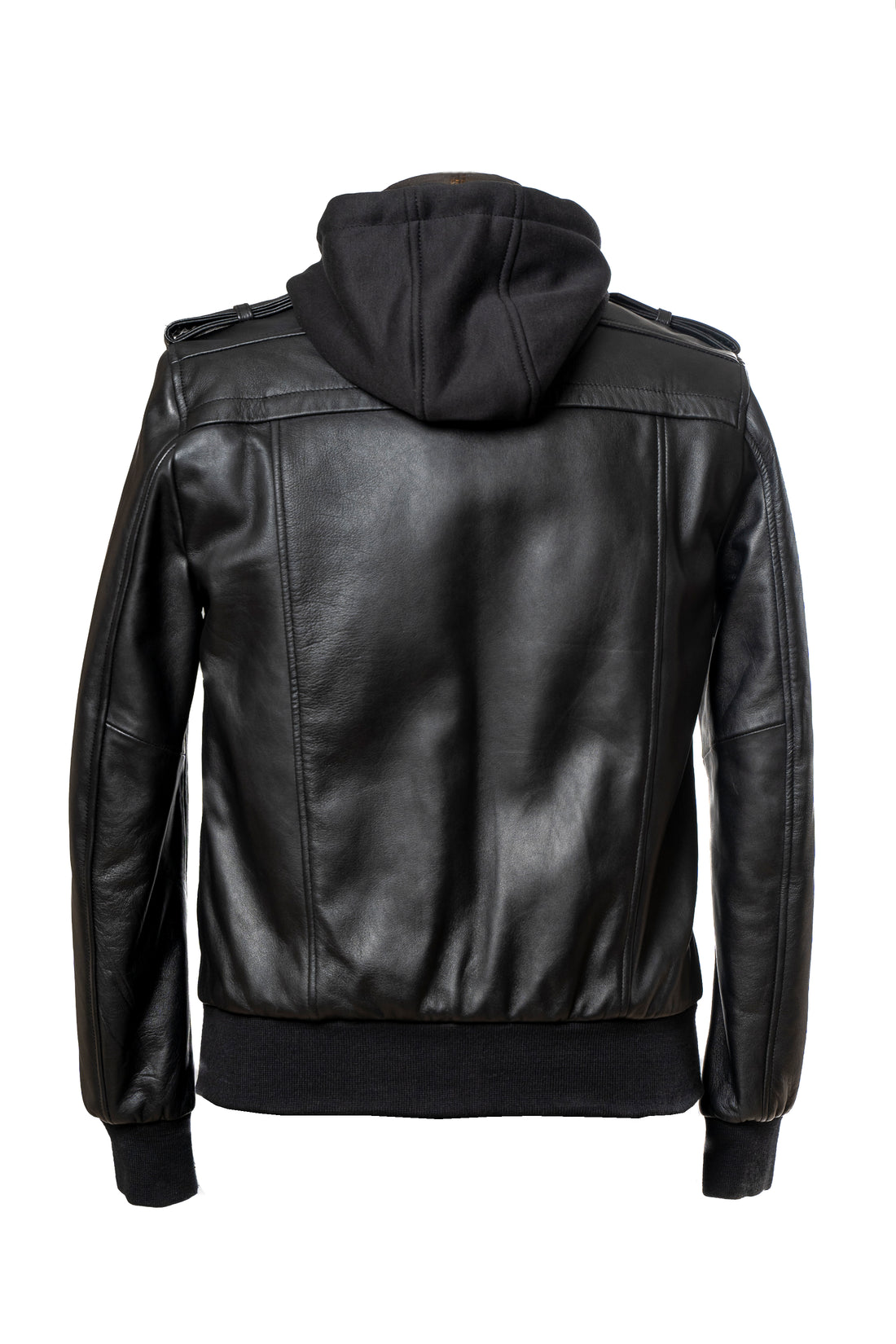 LeatherHood - Leather Jacket With Hood