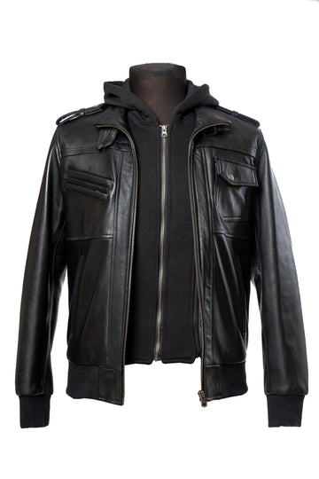 LeatherHood - Leather Jacket With Hood