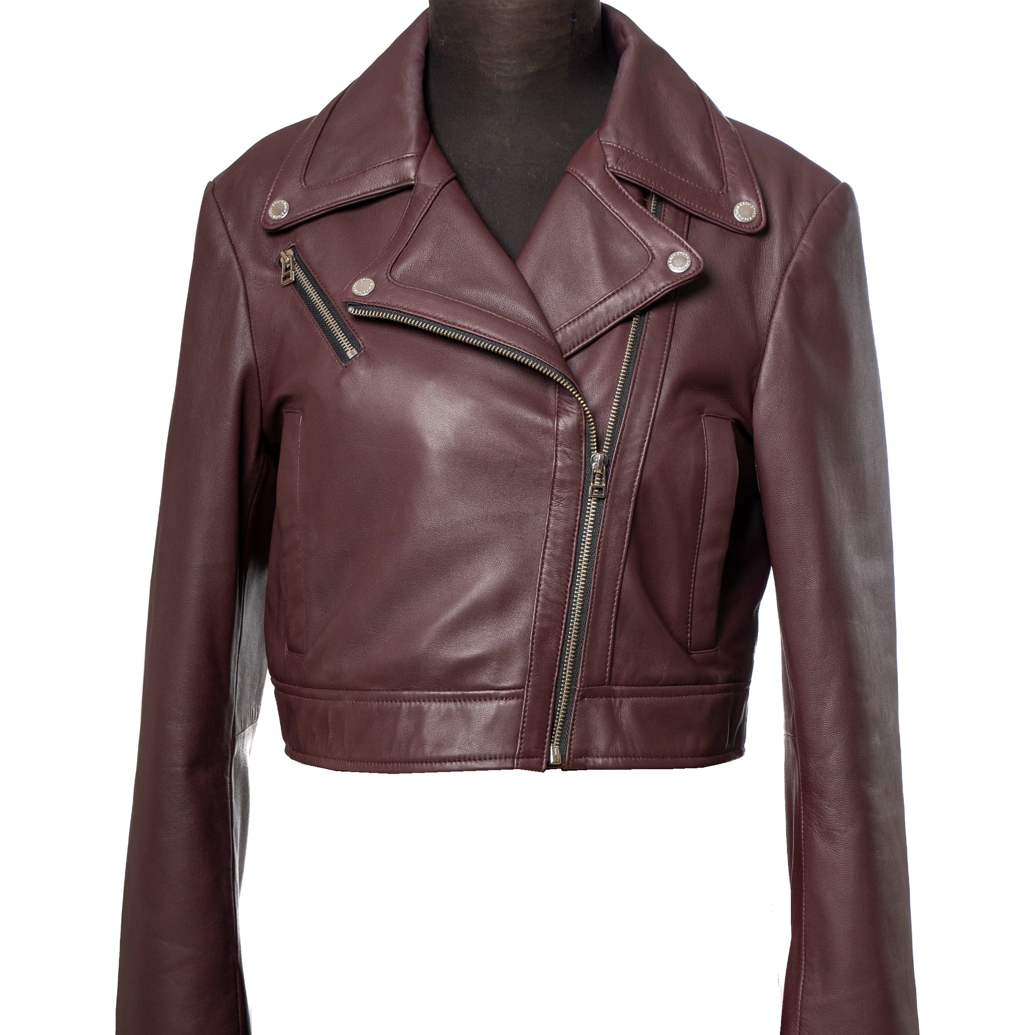 Plum Sheath - Cropped Moto Jacket