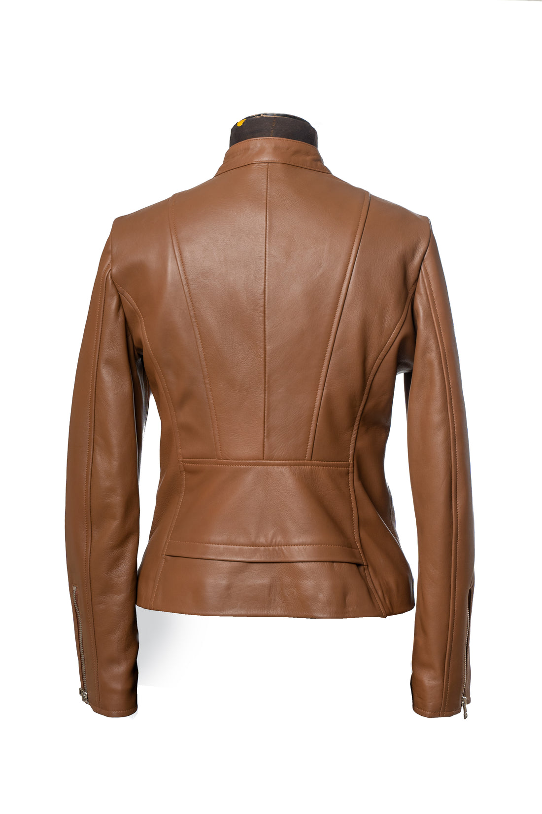 CatRider - Camel Brown Premium Slim Fit Sheep Skin Full Grain Leather Jacket